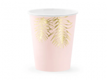 Rožiniai puodeliai su lapų motyvais (6vnt/220ml)